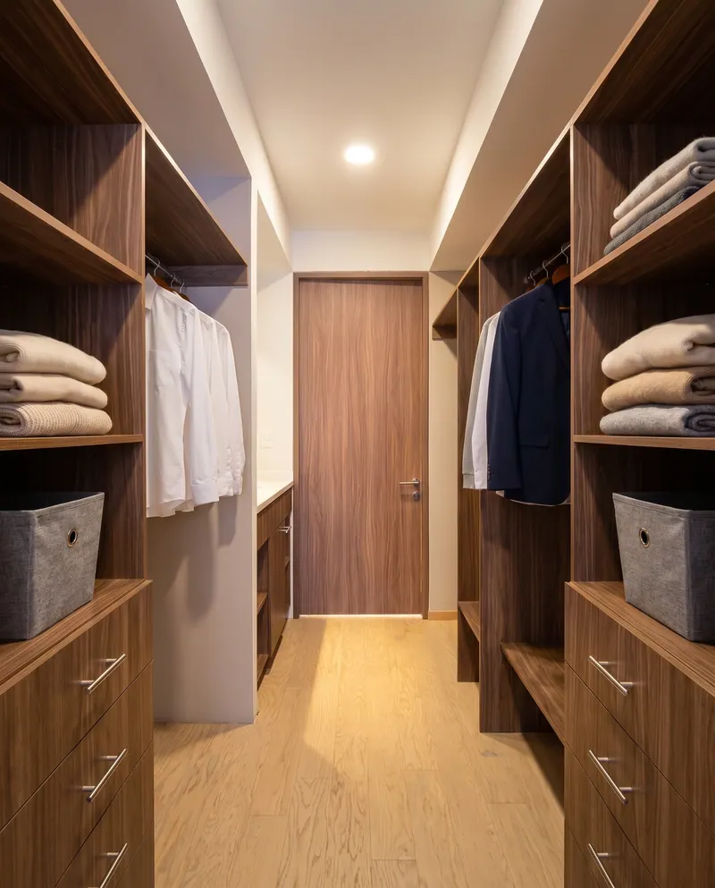 Vestidor a medida de carpintería en Joy Bosques. Suministro e instalación de Luis Llano.
